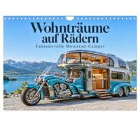 Calendrier 2027 · Des rêves d'habitat sur roues : des camping-cars à moto | pleins de fantaisie · Les camping-cars pour motards invitent à la rêverie · DIN A4 paysage · CALVENDO Calendrier mural