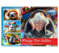 Calendrier 2027 · Des selfies d'animaux hilarants | Des portraits amusants du monde animal · Quand les animaux prennent le contrôle… · DIN A3 paysage · CALVENDO Calendrier mural