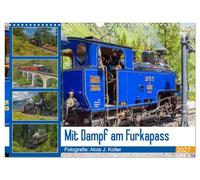 Calendrier 2027 · French Version · A la vapeur au col de la Furka | Voyage avec le DFB · Train à vapeur ligne sommitale de la Furka · dans les Alpes · DIN A3 paysage · CALVENDO Calendrier mural