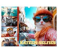 Calendrier 2027 · French Version · SELFIES DE CHATS L'envie de voyager des | animaux · Les boules de poils explorent le monde · DIN A3 paysage · CALVENDO Calendrier mural