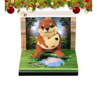 Calendrier 3D 2026-3D Carnet,Bloc-notes Calendrier Papier avec Couverture Acrylique | Pour une utilisation quotidienne à l'école Dortoir Appartement Noël Fête à la maison Voyage Chambre d'enfant