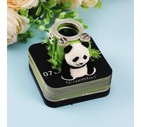 Calendrier 3D 2026 à déchirer - Calendrier de bureau 365 jours avec lumières et socle - Utilisez des sculptures en papier d'art Time Piece Calendar pour cadeaux créatifs pour Noël (porte-stylo Panda)