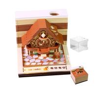 Calendrier 3D 2026 | Bloc-notes 3D avec couverture en acrylique - Fournitures d'écriture pour voyage, dortoir, chambre d'enfant, appartement, bureau, école, fête, Noël