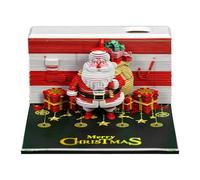 Calendrier 3D 2026 - Fournitures de bureau créatives de Père Noël | Tampon mémo d'art sculpture de papier | Calendrier 2026 pour bureau à domicile, bureau, école, voyage, vacances, utilisation