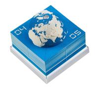 Calendrier 3D 2026 pour bureau - Décoration de table en forme de terre - Carnet sculpture en papier | Pour maison, appartement, école, salle de réunion, table de chevet, coiffeuse, enseignants