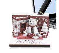 Calendrier 3D - Calendrier de table 3D ours de Noël 2026, blocs de couverture d'intérieur pour anniversaire emménagement bureau école - accessoires pour enseignant élève famille bureau école