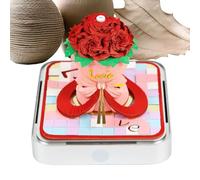 Calendrier 3D Memo Pad Calendrier 2026, Art de sculpture en papier larme avec éclairage LED, sculpture créative de bloc-notes avec étui en acrylique pour bureau de bureau, décoration de la maison