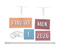 Calendrier à Feuillets 2026 à 2029 Boho Rainbow | Date Rapide, Planning Enseignant, Accessoires Tableau, Cartes Mois et Année, Plastique Métal, Décor Neutre