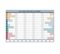 Calendrier académique mural 2026-2027 de 61 x 91 cm, plastifié, effaçable à sec, planificateur mensuel bohème juillet-juin pour enseignants, école, bureau, maison