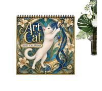 Calendrier Animal Planificateur à Organiseur 12 Mois | Calendrier Mural Animal Mignon au Format 20 x 20 cm Pour la salle de nseignant maison Noël et vacances Chat