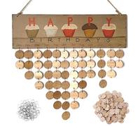 Calendrier Anniversaire, Calendrier Anniversaire Bois, Calendrier en Bois à Faire Soi-Même, Calendrier Perpetuel Anniversaire, Pour la Décoration de Maison, Plaque de Rappel de Fête D'anniversaire