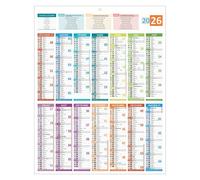 Calendrier Annuel mural 2027 - Carte France - 55 x 43 cm