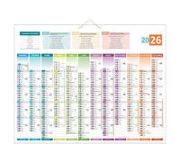 Calendrier Annuel mural 2027 - Verso carte Europe - 55 x 43 cm