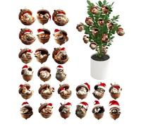Calendrier Avent Animaux De La Forêt2026,24 Jours Set Ornements Acrylique2D | Calendrier Countdown Noël Forêt Avec Pendentifs Cerf Écureuil Renard Pour Sapin Fenêtre Cheminée - Cadeau Nature