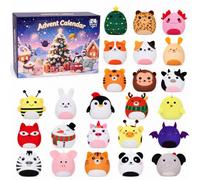 Calendrier Avent en peluche pour enfants - lot 24 mini-peluches Noël, compte à rebours festif, joli cadeau filles & garçons