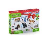 Calendrier Avent Noel a la Ferme - Figurines Animaux, Accessoires de Jeu - Schleich Farm World - Set Jouet Enfant et carte