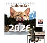 Calendrier Chat 2026,Agenda Mural Drôle pour Amoureux des Chats | 12 Mois Vertical avec Rendez-vous pour Maison École Décor Familial et Scolaire