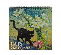 Calendrier Chat 2026 Générique - 12 Mois, Agenda Mensuel Avec Amusantes de Chatons | Pour le salon, le bureau, l'étude, la salle de classe, les amoureux des chatons, l'agenda, le planificateur