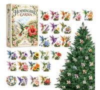 Calendrier compact en forme de colibri - Avent de Noël 2026 - Ornement | Multifonction 24 jours, fleur de colibris, compte à rebours de l'Avent pour les amoureux des oiseaux, fête, appartement