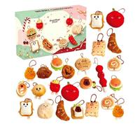 Calendrier compte à rebours de Noël 24 jours - Décoration en peluche sur le | Compte à rebours pour maison, chambre, appartement, lieu de travail, dortoir, vacances