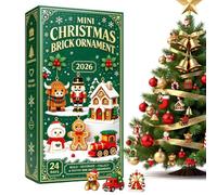 Calendrier compte à rebours en acrylique 2D Brique Brique Brique Décoration | Calendrier de Noël 24 jours pour sapin de Noël, couronne de Noël, porte, fenêtre, manteau mural