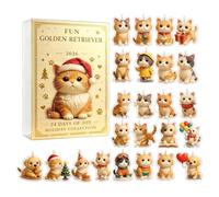 Calendrier compte à rebours jusqu'à Noël 2D acrylique 24 jours Chat Chien | Décoration festive de l'Avent pour maison, ferme, arbre, fenêtre, manteau mural, salon, chambre à coucher B