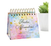 Calendrier d'affirmation quotidienne - Papier à couverture rigide, calendrier robuste, décoration de bureau | Calendrier perpétuel sur pied de 365 jours avec messages inspirants, parfait pour la