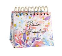 Calendrier d'affirmation quotidienne - Papier de 14 x 14 x 9,5 cm, affichage de citation édifiante, appareil perpétuel debout | Parfait pour le bureau, la maison, le bureau, la motivation quotidienne