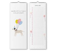 Calendrier d'anniversaire indépendant de l'année - Calendrier perpétuel non daté pour écrire des anniversaires (confettis, 10,5 x 29,7 cm)