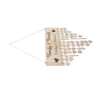 Calendrier D'anniversaire Perpétuel en Bois Style Nordique pour Rappel | Disques en Bois, Corde Suspendre et Anneaux en Fer, Déco Intérieure Beige, Assemblage Facile