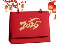 Calendrier de bureau 2026 - Cheval 12 mois, outil de planification printemps, calendrier de bureau du festival pour le bureau, la maison, l'hôtel, l'école, la table de chevet, la