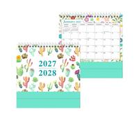 Calendrier de Bureau 2027-2028 Planning Annuel 18 Mois | Calendrier Chevalet Pour Étudiants Enseignants Femmes Hommes Anniversaire Fête Bureau Maison Dortoir Appartement S2-Cactacées