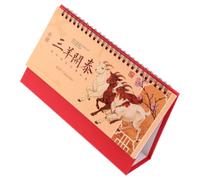 Calendrier de Bureau 2027 à Spirale, Motif Mouton | Support Chevalet Stable, Papier Lisse, Style Feng Shui Chinois, Format Tente, Décoration Familiale ou Professionnelle