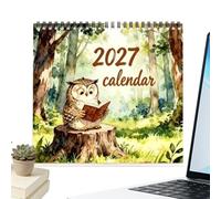 Calendrier De Bureau 2027 Chouette Mignonne Grand Bloc Mensuel Hebdomadaire