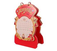 Calendrier de Bureau 2027 Rouge, Papier Année Chèvre | Format Mensuel Décoratif, Sections Notes et Mémo, Organisation Professionnelle, Planification Quotidienne, Nouvel An Chinois