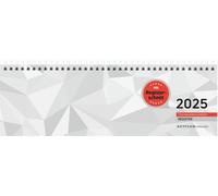 Calendrier de bureau à onglets 2025 - 32x10,5 cm - 1 semaine sur 2 pages - calendrier de bureau avec onglets perforés - division des heures de 6 à 21 heures - 166-0002