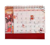 Calendrier de Bureau Chinois 2025 à Feuillets, Illustrations Dessinées | Format Chevalet Reliure Double Anneau, Feuilletage Facile, Notes Quotidiennes, Décoration pour Maison, Classe ou Travail