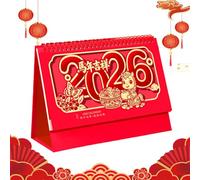 Calendrier de bureau chinois 2026, calendrier de bureau 2026, calendrier de Nouvel An lunaire, pour table, étagère, chambre à coucher, bureau, étude, planification, vacances, festival du
