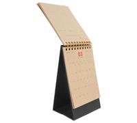Calendrier de Bureau Mensuel 2027, Papier Kraft Marron, Support | Format de Table à Chevalet, Indicateur Rapide des Dates, Surface D’écriture Lisse, pour Bureau et Classe