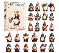 Calendrier de compte à rebours 2026 avec figurines de gnomes (24 jours) Sablier 3 Minutes Blanc (One Size)