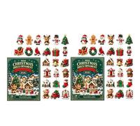 Calendrier de compte à rebours 2026 en acrylique 2D pour sapin de Noël | Lot de 1/2 mini décorations de Noël en brique de l'Avent 2026 pour fête de vacances, couronne de maison, porte, fenêtre