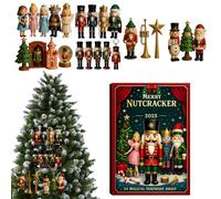 Calendrier de compte à rebours Casse-Noisette - 28 x 16 cm | Ornements de Noël décoratifs en acrylique 2D casse-noisette 2025, décoration d'arbre du Nouvel An | Pour voiture, dortoir, fenêtre et salon