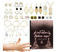 Calendrier de compte à rebours de Noël 2025 - Élégant calendrier de compte à rebours de Noël - Boucles d'oreilles - Pour étudiants, adultes, enfants, filles, amis, maison, école, fête