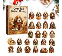 Calendrier de compte à rebours de Noël 2D 24 jours 2026, petit chien | Calendrier de Noël en forme d'animal pour décoration de maison, chambre, bureau, fenêtre, fête, femme et homme