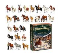 Calendrier de compte à rebours de Noël avec ornements plats en acrylique 2D | Pendentifs animaux en acrylique 2D pour les amateurs d'équitation, femmes, hommes, famille, amis, maison de vacances