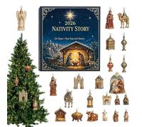 Calendrier de compte à rebours de Noël en acrylique 2D pour crèche de Noël | Décoration d'arbre religieux compte à rebours de 24 jours pour branches, voiture, maison, vacances, cheminée, maison