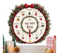 Calendrier de compte à rebours de Noël en bois - Roue mensuelle rotative - Décoration de vacances