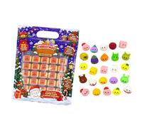 Calendrier de Compte à Rebours de Noël Squishy Dumpling Baozi 25 Pièces Mini Articles Adorables pour le Compte à Rebours Surprises Quotidiennes de Décembre