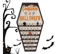 Calendrier de compte à rebours d'Halloween - Décoration murale festive - Tableau en bois pour compter les jours - Pour table à manger, table de chevet, armoire, salon