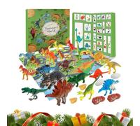 Calendrier de compte à rebours dinosaure pour Dinosaures pour avec Carte | Compte à Rebours Animalier pour Noël sur une Durée de 24 Jours Pour , Garçons et Filles 3-8 Ans, avec Dés,